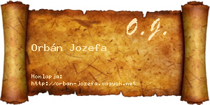 Orbán Jozefa névjegykártya